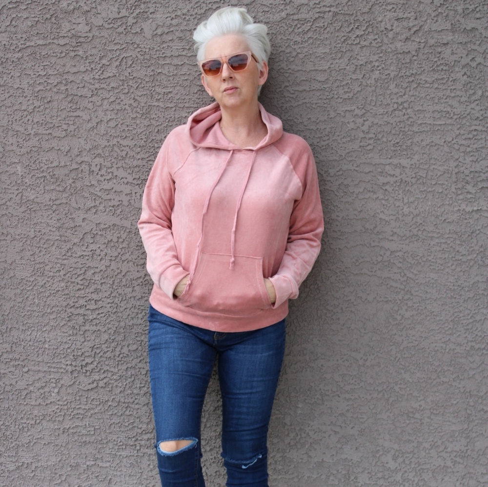 Velour hoodie sweatshirt